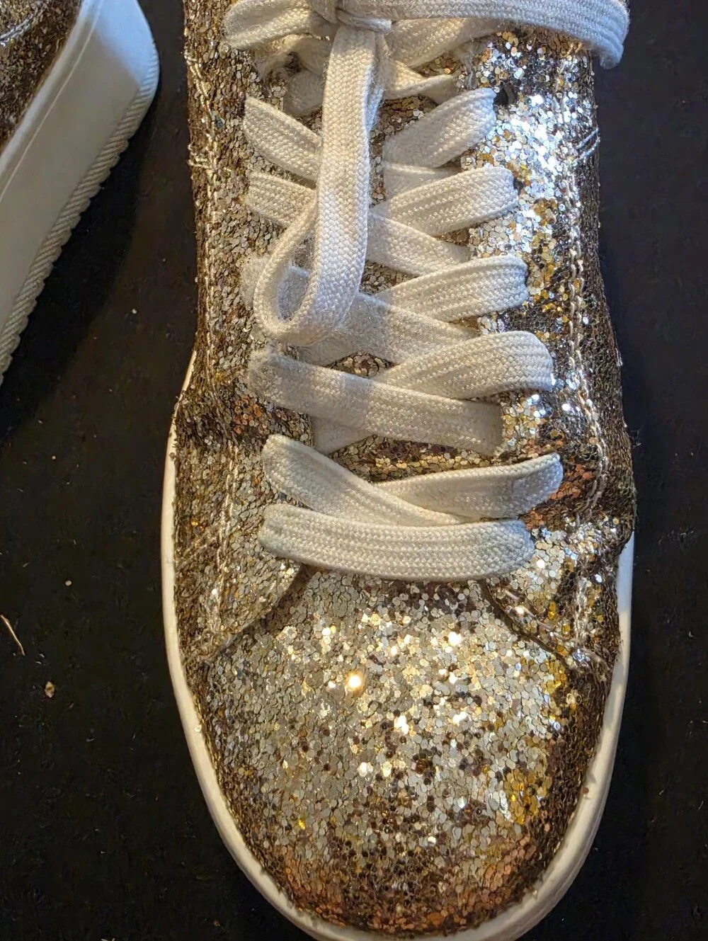 Women’s Glitter Platform Sneaker - Gold